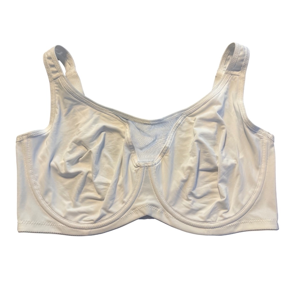 NEW White Full Figure Unlined Underwire Full Coverage Bra 38F 38DDD